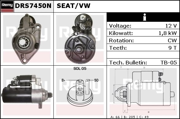 DELCO REMY Starter DRS7520